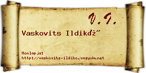 Vaskovits Ildikó névjegykártya